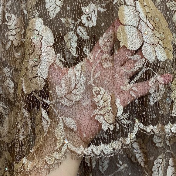 Rina DiMontella | Vintage Sequin French Lace 1920s Style Lace Tiered Dress 14 - Picture 16 of 17